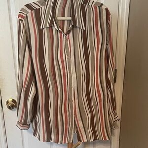Halston Heritage Multicolor Striped Blouse